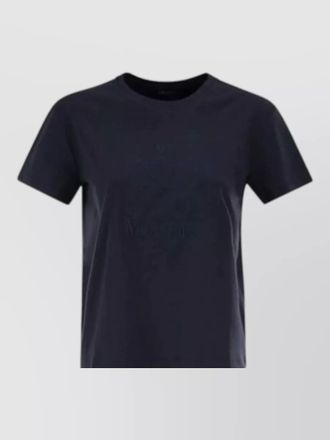 Max Mara cotton knit t shirt crew neck embroidery