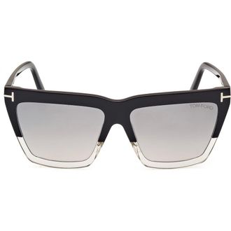 Tom Ford Eden 56mm Gradient Geometric Sunglasses in Black/other /Smoke Mirror at Nordstrom Rack