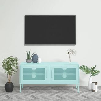 Berkfield Home TV Cabinet Mint 105x35x50 cm Steel in Green | Size: 105 x 35 x 50 cm