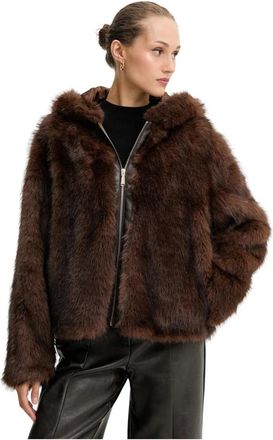 Blugirl Chaquetas de Pelo Sint&eacute;tico y Borrego - Jackets - Mujer - Marr&oacute;n - L