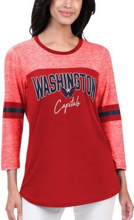G-III 4Her by Carl Banks Womens G-III 4Her by Carl Banks Red Washington Capitals Play The Game 3/4-Sleeve T-Shirt at Nordstrom, Size Medium