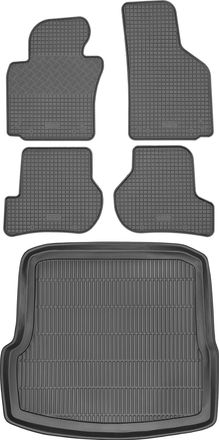 OEM Juego De Alfombrillas De Goma Para Skoda Octavia Ii Liftback (2004-2013) + Alfombrilla Para El Maletero