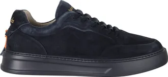 Barracuda Phoenix Blue Low-Top Gold Logo Suede Sneakers