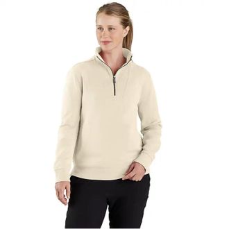 Carhartt Work in Progress Tencel Fiber Series Sweatshirt Womens Ivory Relaxed Fit 1/2 Zip JAX354