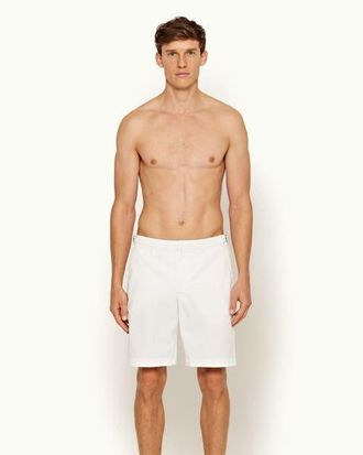Orlebar Brown Dane Longest-Length Swim Shorts in White at Nordstrom, Size 33