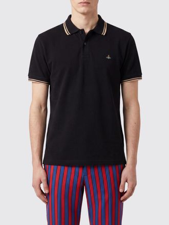 Vivienne Westwood Polo in cotone con logo Orb e profili a contrasto
