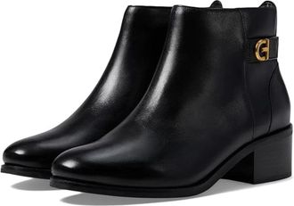 Cole Haan Womens Cole Haan Holis Boots Black Leather Almond Toe Ankle Bootie ZOGG2169