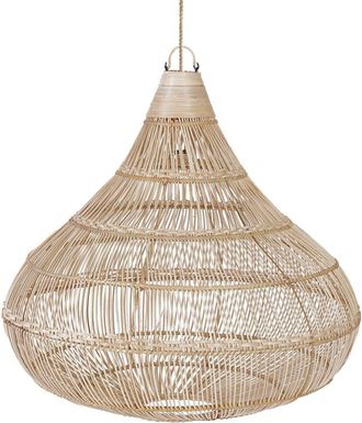 Bazar Bizar L&aacute;mpara colgante de rat&aacute;n en marr&oacute;n 80x80x77 cm