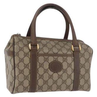 Gucci Pre-owned Handbags, female, Beige, Size: ONE SIZE Pre-owned Vintage Boston Bag