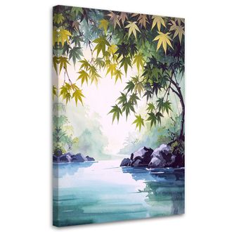 Feeby Impresi&oacute;n De Imagen Paisaje Japon&eacute;s Hojas De Arce Naturaleza Verde 70x100