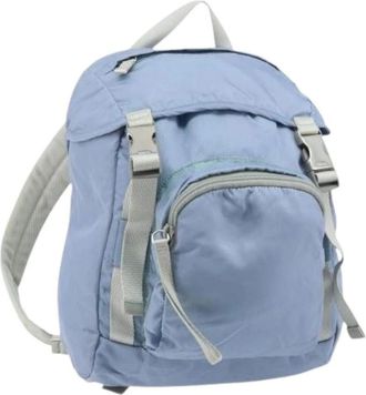 Prada Pre-owned Backpacks, female, Blue, Size: ONE SIZE Pre-owned Nylon Backpack