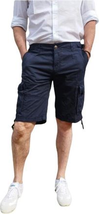 Aeronautica Casual militaire stijl Bermuda cargo - Heren - Korte Broeken - Blauw - L - Katoen - Korte Broeken