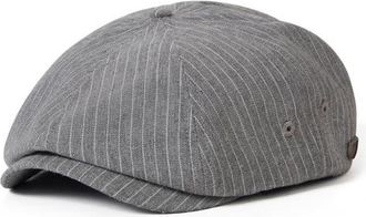 Brixton Brood Driving Cap in Light Grey/White Stripe at Nordstrom, Size X-Large