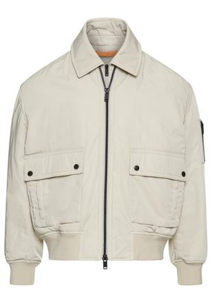 Boss Orange by Hugo Boss Blouson BOSS ORANGE Oking, Herren, Gr. 48, beige (light beige271), Web, Obermaterial: 100% Polyester, unifarben, regular fit h&uuml;ftlang, Strickb&uuml;ndchen,