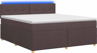 vidaXL Letto Box Spring Con Materasso Marrone Scuro 160 X 200 Cm Vidaxl