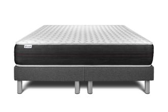 VITALIT Base Tapizada Gris + Colch&oacute;n Con Muelles Ensacados 2x100x200