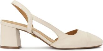 Kazar Roomkleurige pumps met uitgesneden bovendeel - Dames - Pumps - Beige - 41 EU - Leer - Schoenen