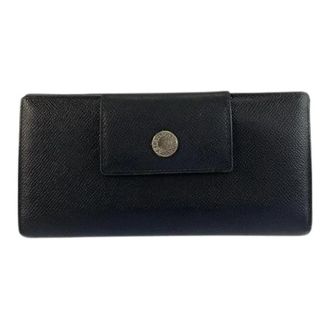 Bulgari Pre-owned Leder Classico Zwarte Lange Portemonnee - Dames - Vintage Accessoires - Zwart - ONE Size - Leer - Vintage