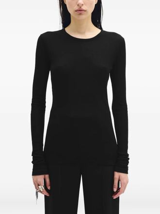 Ann Demeulemeester Top Fiene a maniche lunghe - Nero