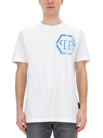 Philipp Plein Logo-Emblazoned Cotton T-Shirt With Crew Neck