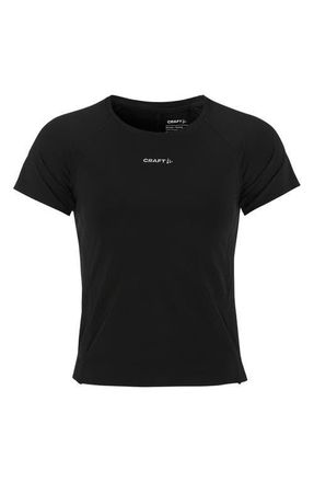 Craft Crewneck Cropped Running T-Shirt in Black at Nordstrom, Size X-Large