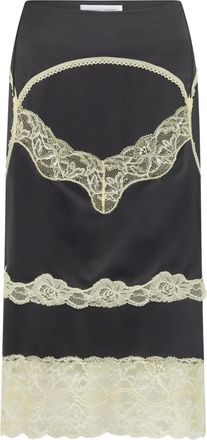 Marine Serre Gonna con inserti - Nero