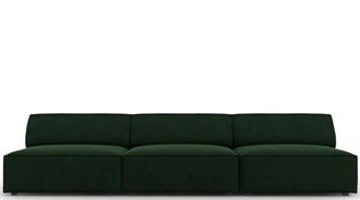 BLOOMINGLOFT Grosses 3-Sitzer Designsofa Jodie ohne Armlehnen - Samtbezug