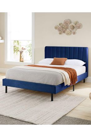 Aspire Home Accents Rosella Upholstered Bed in Blue | Size: King
