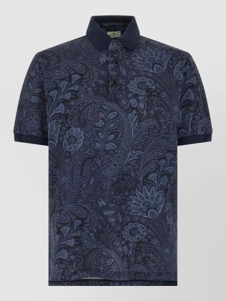 Etro paisley print cotton polo shirt