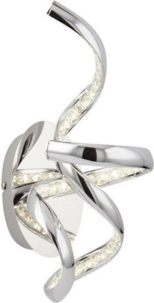 Searchlight Searchlight Twirls - Integrated LED 1 Light Indoor Wall Light Chrome, Clear with Crystal Glass