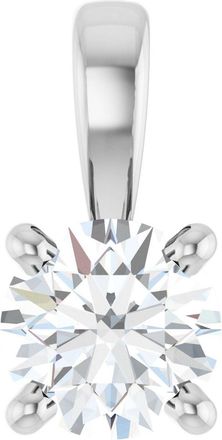 Diamond2Deal 14k White Gold 1/4 CT Lab-Grown Diamond Pendant