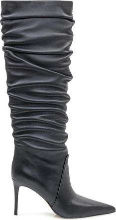 Michael Kors Dawn Leather Boot - Dames - Laarzen met Hak - Zwart - 38 EU - Leer - Schoenen