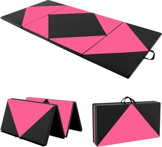 Costway Colchoneta De Gimnasia Plegable 240 X 117 X 5 Cm, Esterilla De Gimnasia De Piel Pu Para Ejercicio Aer&oacute;bico, Colchoneta Multifuncional Para Gimnasio Y 