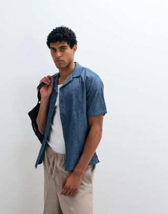 Abercrombie & Fitch Camicia a maniche corte blu