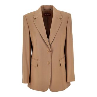 Max Mara Jassen, Dames, Bruin, M, Rode Jas Magma Stijl 023