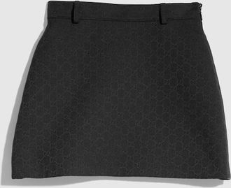 Gucci GG Cotton Blend Mini Skirt, Black