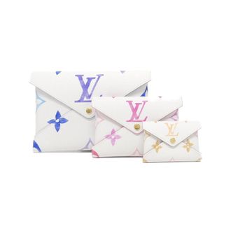 Louis Vuitton Beige Blue Monogram Pink Monogram Coated Canvas Pochette Pouch (Pre-Owned)