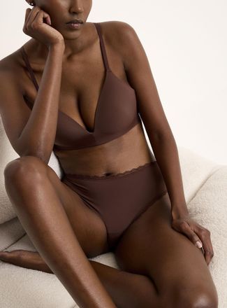 Miiyu Womens Lace trim microfibre Hipster Panties Recycled nylon