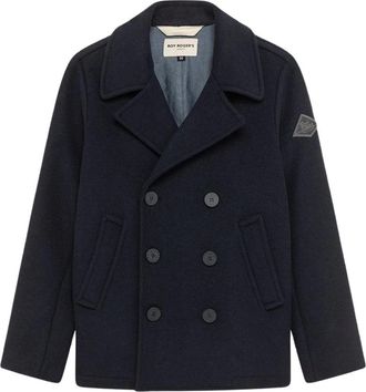 Roy Rogers Peacoat Melton - Heren - Mantel - Blauw - M - Wol - Jassen