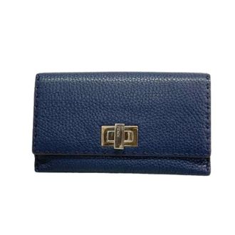 Fendi Pre-owned Long wallet (bi-fold) - Dames - Pre-owned - Blauw - Maat: ONE Size Leer