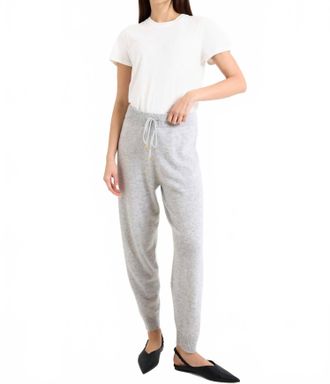 Brodie Luxe Cable Cashmere Jogger In Super Grey