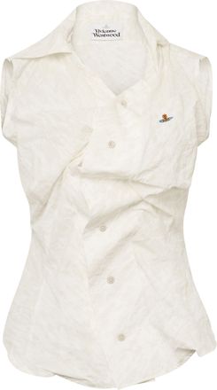 Vivienne Westwood Draped Sleeveless Shirt with Button-Down Front