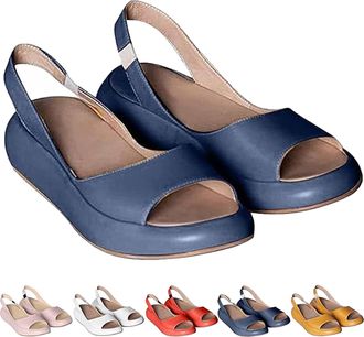 Generic Sandals,womens sandals comfortable,Comfy Orthotic Sandals For Women,Suitable for All Foot Shapes (Blue,4)