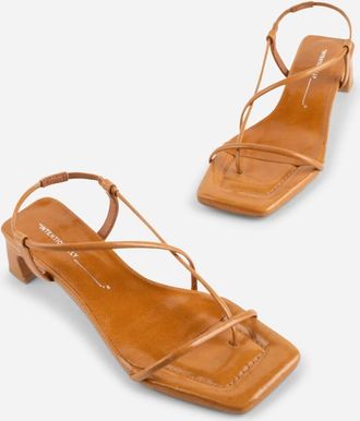 Intentionally blank Womens Anca Patent Leather Heel Sandal In Toffee