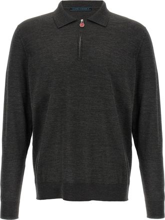 Kiton Halfzip Shirt Polo Gray