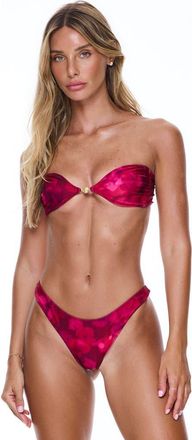 Sunkissed Le Bandeau Strapless Bikini Swim Top in Rouge at Nordstrom, Size X-Small