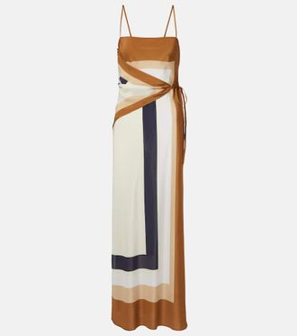 Sir. Printed silk maxi dress