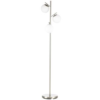 HOMCOM Modern Tree Floor Lamp with 3 Light - for Living Room Bedroom - Silver | TJ Hughes