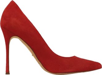 Sergio Rossi Pointed Toe Pumps in Red Suede