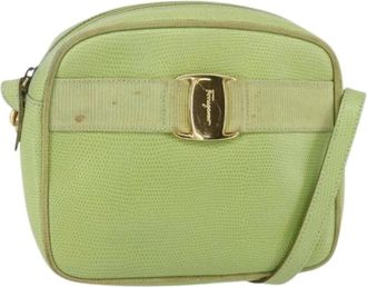 Ferragamo Pre-owned Cross Body Bags, female, Green, Size: ONE SIZE Pre-owned Leather Cross Body Bag